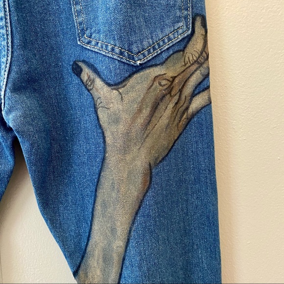 Hand-Painted Ripped Jeans - Picture 4 of 15